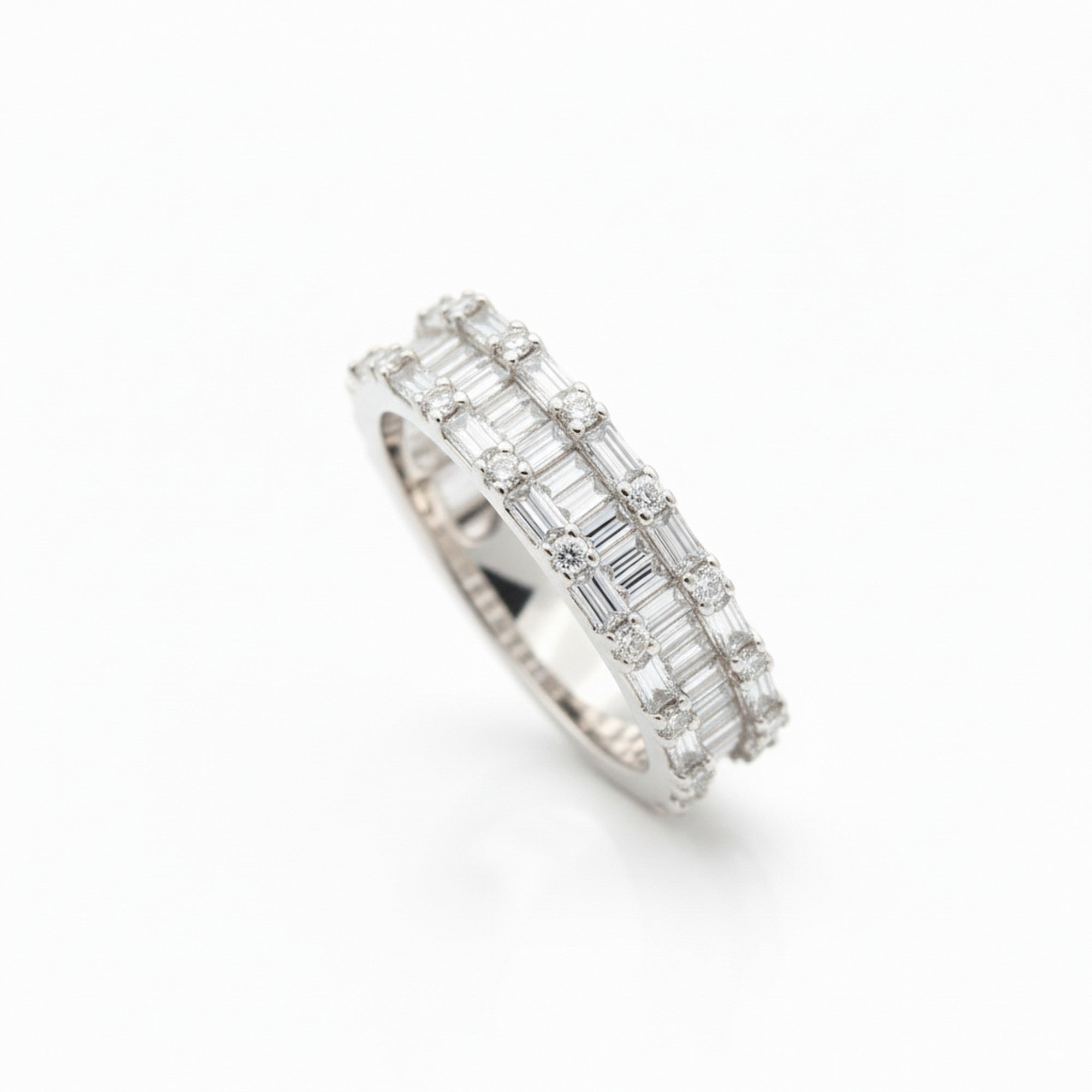 9ct White Gold Baguette Diamond Ring RB61749