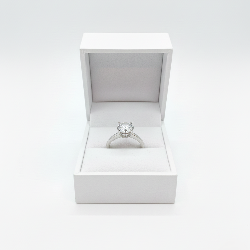 9ct White Gold 1.71ct Brilliant Cut Round Lab Grown Diamond Ring SR100087H