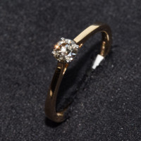 9ct Yellow Gold & 0.22ct Diamond Solitaire Ring R14160A