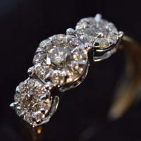 9ct Yellow Gold & Diamond 1.01ct Garland Cluster Ring PN-R14842AWIT