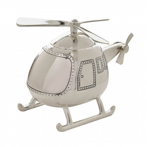SILVER PLATED MONEY BOX - HELICOPTER 208L
