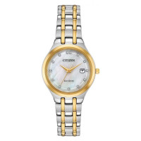 Ladies Two-Tone Mother of Pearl Diamond Watch EW2488-57D