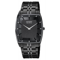 Gents Eco Drive Black Dial Stainless Steel Men's Watch AR3025-50E
