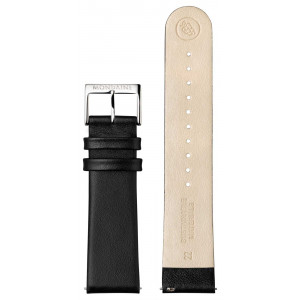 Mondaine 22mm Genuine Black Vegan Grape Leather Watch Strap FG1682220Q