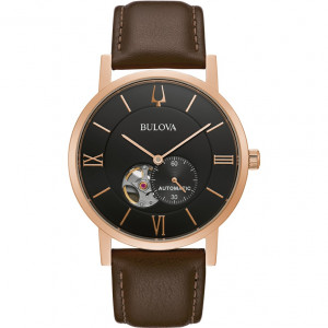 Bulova Gents Leather Strap Watch 97A155