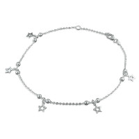 Silver Stars & Beads Anklet CE-H2079-25