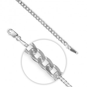 Silver 20" Chamfered Edge Diamond Cut Curb Chain CE-R9390-51