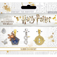 Official Harry Potter Silver Plated Charm Set including Chocolate Frog, Glasses & Time Turner charms HP0077