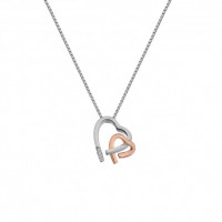 HOT DIAMONDS Sterling Silver Warm Heart Pendant & Chain with RGP Accents DP660