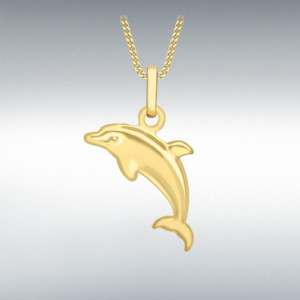 9ct Yellow Gold Dolphin Pendant (No Chain) 1.61.4173