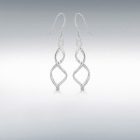 Silver Crossover Wire Drop Earrings 8.58.3359