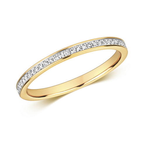 9ct gold eternity ring with diamonds