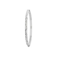 Silver Diamond Cut Pattern Bangle TL-G4284 