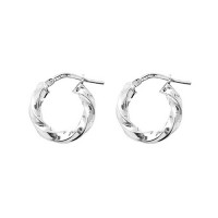 Silver 10mm Twisted Hoop Earrings TL-G5211