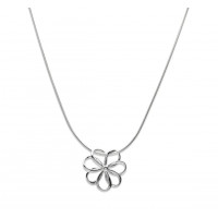 Silver Flower Pendant & 18" Chain UN-MK-609/SIL