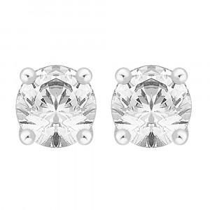 Single Stone Four Claw Stud Earrings (1.00ct)