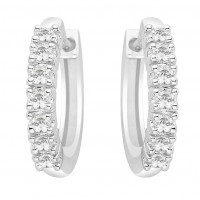 Seven Stone Claw Set Huggy Earrings (0.50ct)
