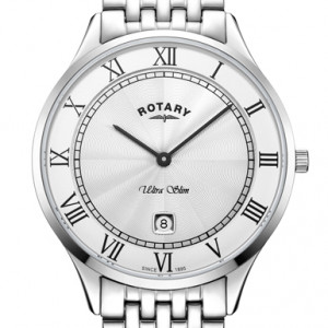Rotary Ultra Slim White Stainless Steel Watch GB08300/01