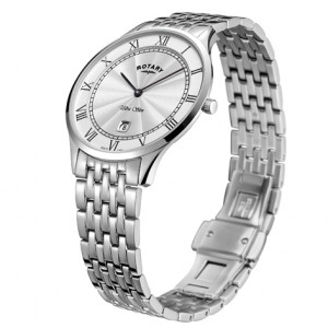 Rotary Ultra Slim White Stainless Steel Watch GB08300/01