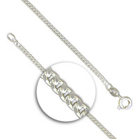 Silver Diamond Cut Curb Chain