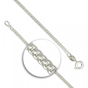 Silver Diamond Cut Curb Chain