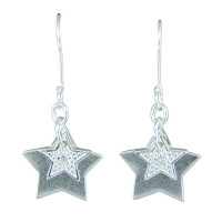 Silver Double Star Drops CE-R2704/C