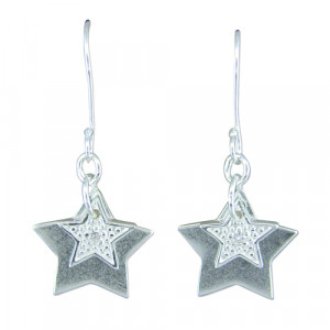 Silver Double Star Drops CE-R2704/C