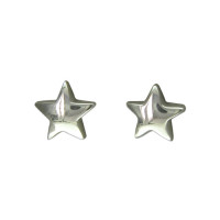 Silver Small Plain Star Stud Earrings CE-R2040